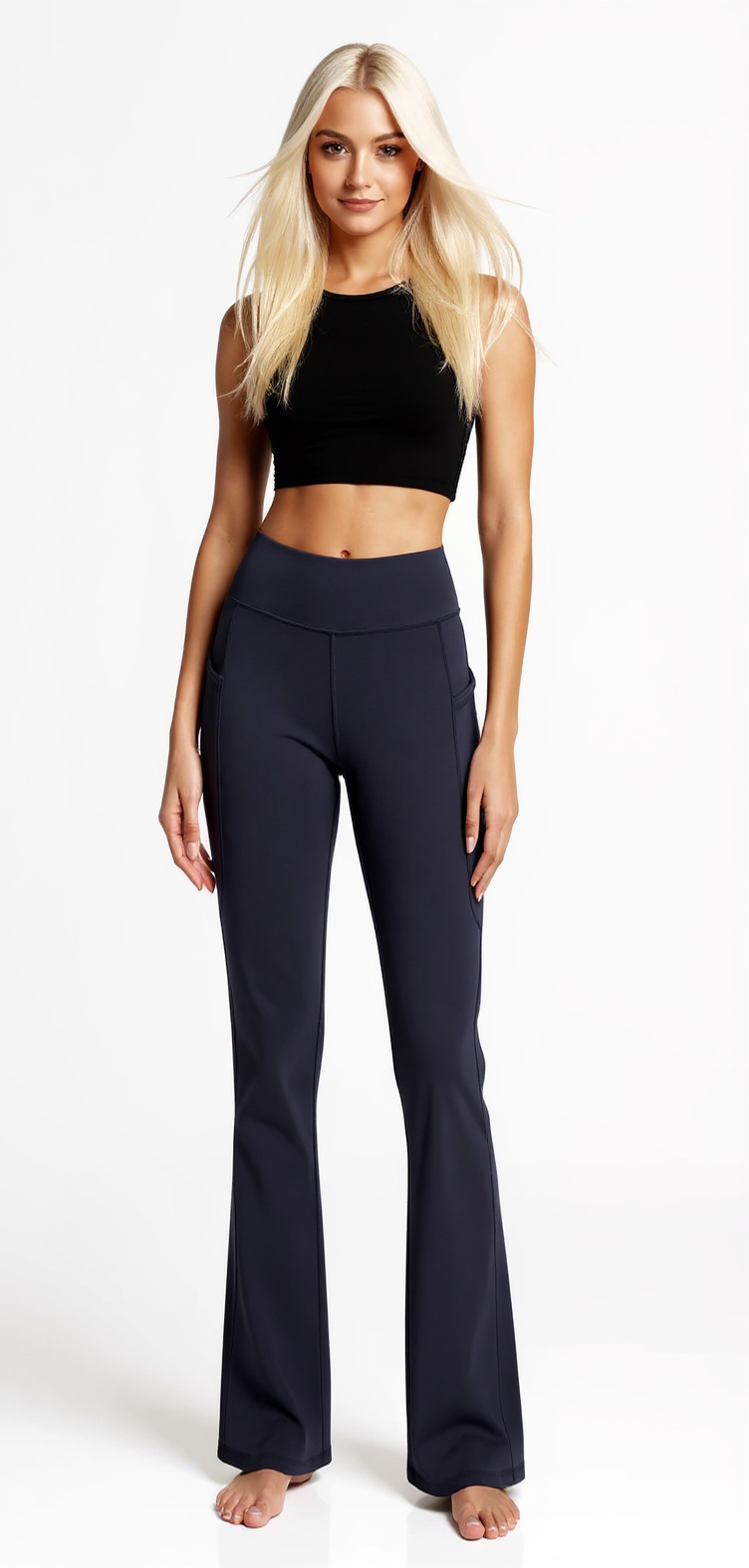 Bootcut Yoga Pants in Dark Navy — The Girls Night Edit style look